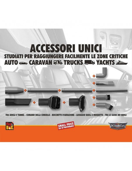 Aspiratore Professionale Auto Caravan Trucks Yachts 1400 watt Turbo Fire&Box CK8560