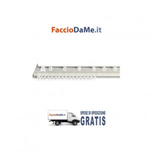 Binario per Doppia Tenda a Strappo in Alluminio Bianco Applicazione a Soffitto - SPEDIZIONE GRATUITA