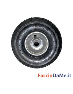 Ruota Pneumatica con Camera d'aria con Mozzo in Acciaio Per Carrello 26cm