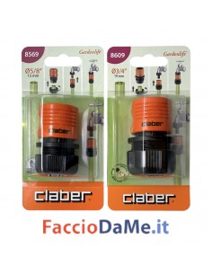 Raccordo Rapido con Stringitubo Senza Valvola Varie Misure Claber 8569 - 8609