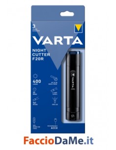 Torcia Night Cutter F20R Ricaricabile con Cavo USB Incluso Varta 18900