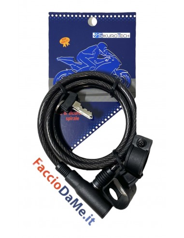 Lucchetto Bici e Moto Cavo di Sicurezza a Spirale 8x1200mm
