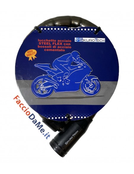 Lucchetto Bici e Moto Cavo in Acciaio Steel Flex 18x850mm