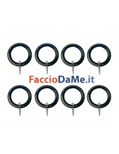 Anelli per Tende in Ferro con Guaina Antigraffio Colore Nero-Oro Confezione da 8 pezzi