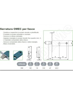 Serratura per Fasce Portoni Cancelli Omec 390 2