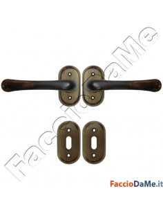 Maniglie Cremonesi per Porte e Finestre Serie Delta in Ottone Bronzato Graffiato 2