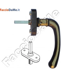 Maniglie Cremonesi per Porte e Finestre Serie Delta in Ottone Bronzato Graffiato 2